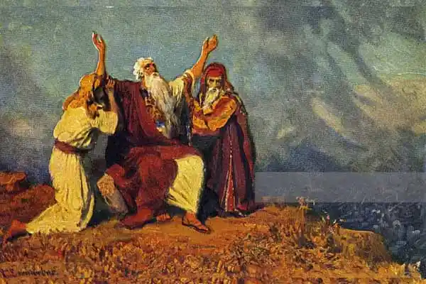 Моисей молится о победе над амаликитянами